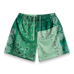 BRAVEST Green Patchwork Paisley Short