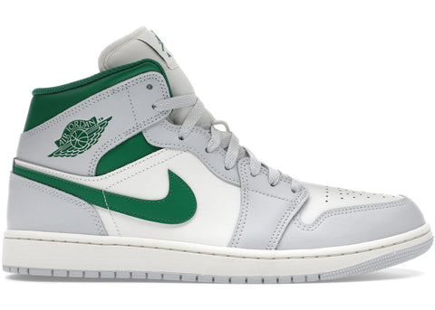 Jordan 1 Mid White Pure Platinum Pine Green