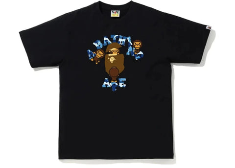 BAPE ABC Camo College Milo Tee Black/Blue