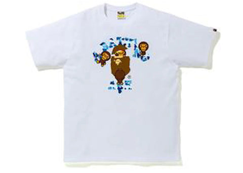 BAPE ABC Camo College Milo Tee White/Blue