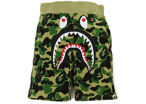 BAPE Big ABC Camo Shark Sweat Shorts Green