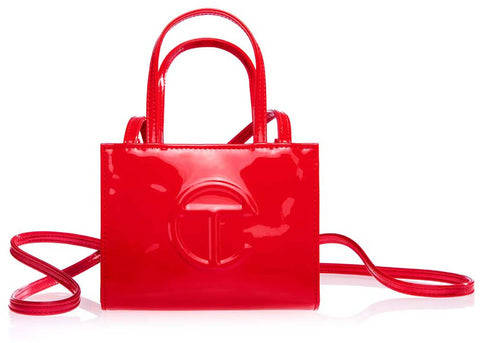 Telfar Small Patent Shopping Bag Red