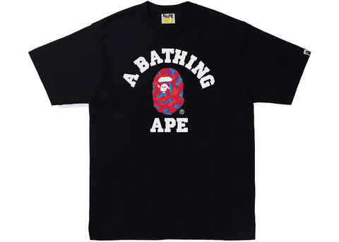 BAPE Stroke Camo College Tee Black/Red